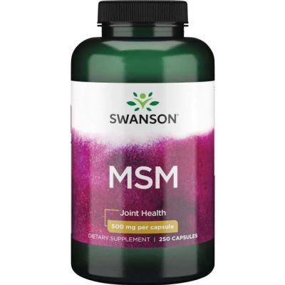 MSM Metylosulfonylometan 500mg 250kaps Swanson  - 087614016535.jpg