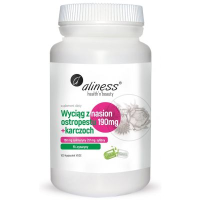 Wyciąg z nasion ostropestu 190mg+karczoch x 100 kapsułek Vege Aliness  - 5902020901532.jpg