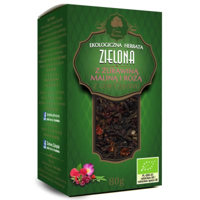 Herbata Zielona z Żurawiną Maliną i Różą EKO 80g Dary Natury - 5902581617088.jpg