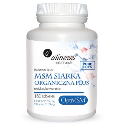 MSM Siarka Organiczna PLUS 180 tabletek Aliness - 5902596935917.jpg