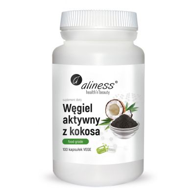 Węgiel aktywny z kokosa 300mg 100 Vege caps. Aliness - 5903242581434.jpg