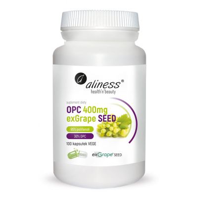 OPC exGrapeSeeds 400mg x 100vege caps. Aliness  - 5903242582298.jpg