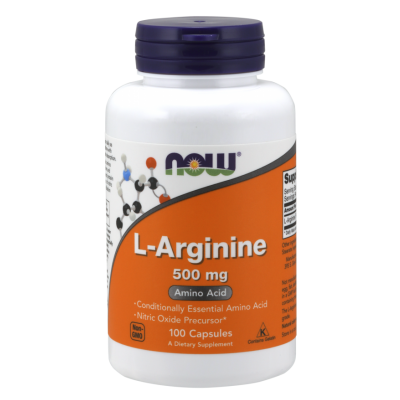 L-Arginine 500mg 100 kapsułek Now Foods - 733739000309.jpg